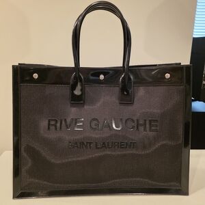 Saint Laurent Black Mesh Rive Gauche Tote Bag